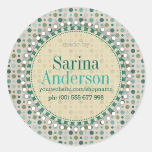 Teal Green Polka Dot Pattern Made By Labels