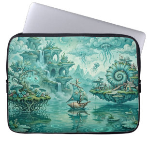 Teal Green Seascape Dream Surreal Fantasy Laptop Sleeve