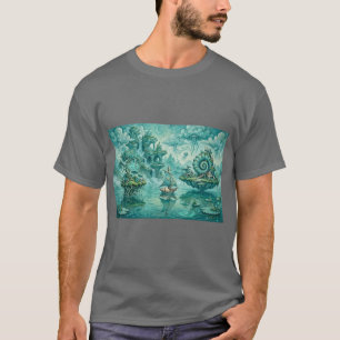 Teal Green Seascape Dream Surreal Fantasy T-Shirt