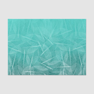 Teal Green Smudge Colour with Vien Leave Design Tissue Paper