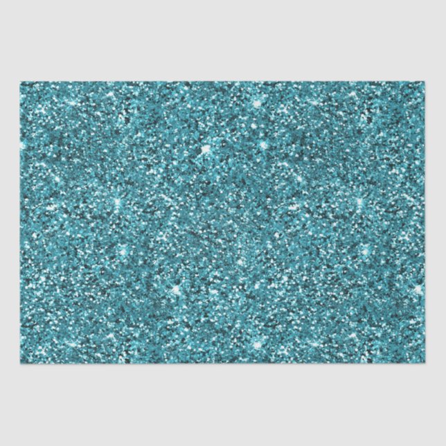 Teal Green Sparkle Glitter Tissue Paper (Front)