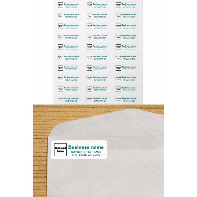 Teal Green Text Business Return Address Labels (Creator Uploaded)
