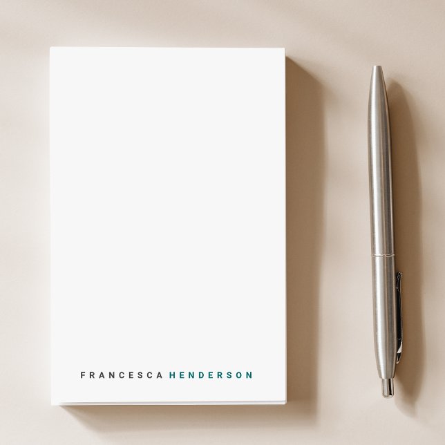 Teal Green Trendy Modern Minimalist Simple Post-it Notes (Creator Uploaded)