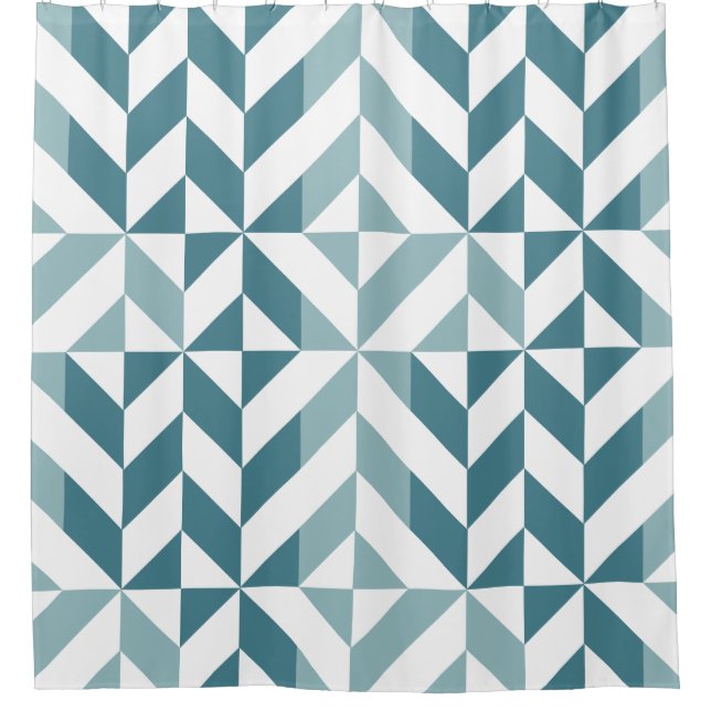 Teal Green Two Tone Geometric ZigZag (Front)