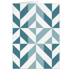 Teal Green Two Tone Geometric ZigZag