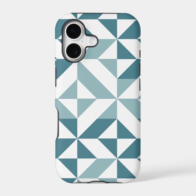 Teal Green Two Tone Geometric ZigZag (Back)