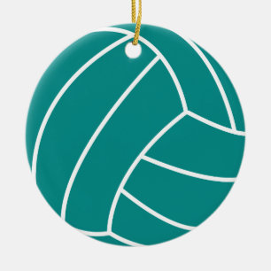 Teal Green Volleyball Ceramic Ornament