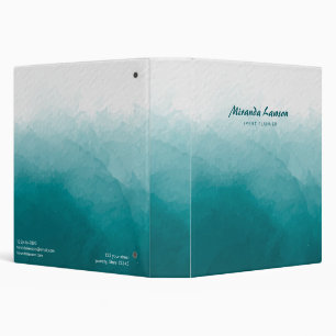 Teal Green Watercolor background  Binder