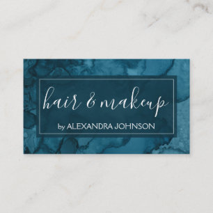 Teal Green Watercolor Modern Abstract Splash Business Card