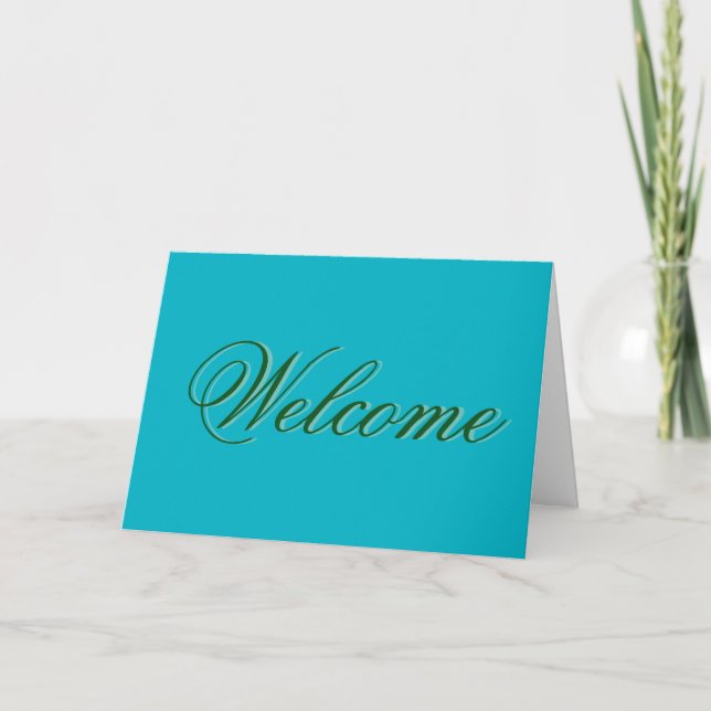 Teal Green Welcome Card (Front)