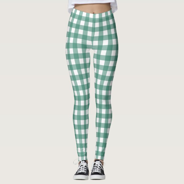 Teal Green Womens Leggings (Front)