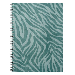 Teal Green Zebra Print Notebook