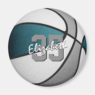 teal grey basketball team colours kids party gifts magnet