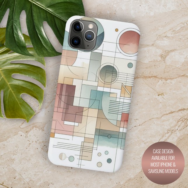 Teal Grey Blue Beige Rust Red Abstract Art Pattern Case-Mate iPhone Case (Creator Uploaded)