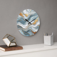 Teal Grey Blue Gold Marble Art Pattern
