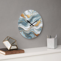 Teal Grey Blue Gold Marble Art Pattern