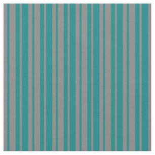 Teal & Grey Coloured Stripes Pattern Fabric
