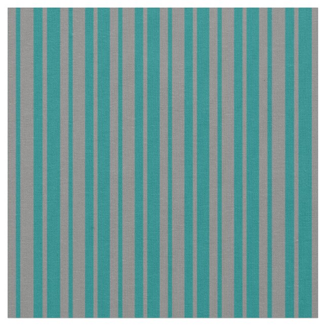 Teal & Grey Coloured Stripes Pattern Fabric (Close Up)