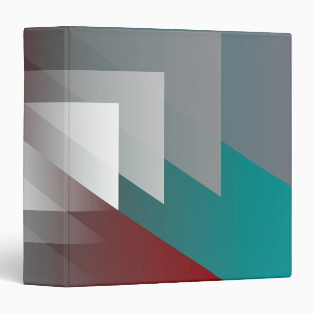 Teal grey triangles on burgundy binder (Front/Spine)