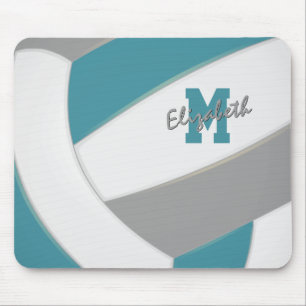 teal grey volleyball team colours girls boys mouse pad