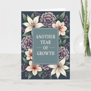 Teal Growth Birthday Card