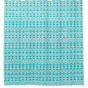 Teal Grunge Aztec Tribal Pattern