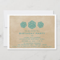 Teal Grunge D20 Dice Gamer Birthday Party Invite