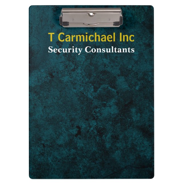 Teal Grunge Marble Effect Clipboard (Front)