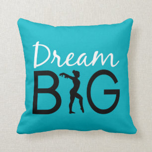 Teal Gymnastics Throw Pillow