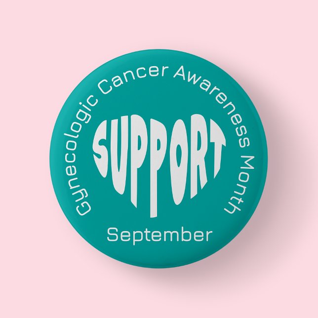 Teal Gynecologic Cancer Awareness Month Button (Gynologic Cancer Awareness Month Badge)