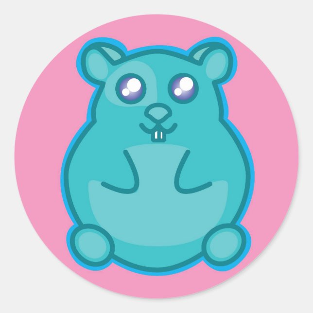 Teal Hamster Sticker (Front)