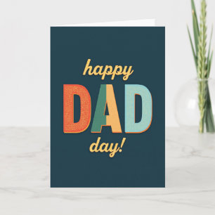 Teal Happy Dad Day Message Card