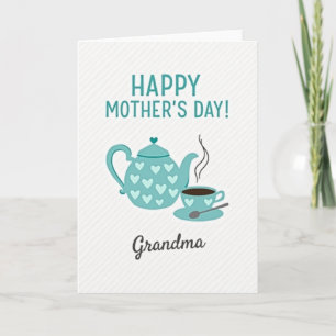 Teal Happy Mothers Day Card