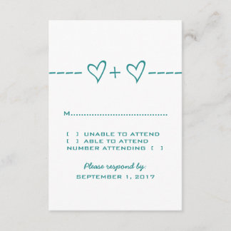 Teal Heart Equation Response Card