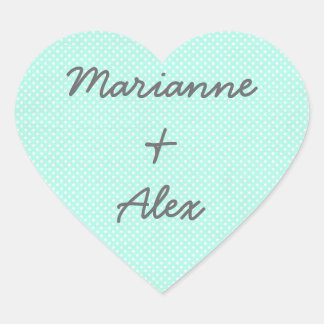 Teal Heart Stickers Couples Wedding Favours