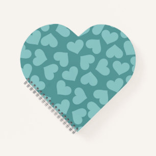 TEAL HEARTS NOTEBOOK