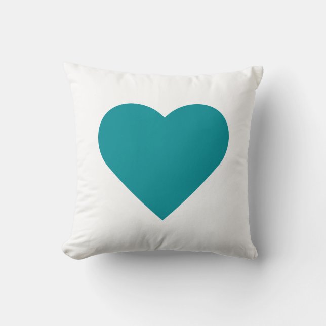 Teal Herat Minimalist Throw Pillow (Front)