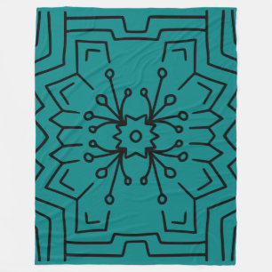 Teal hexagon deco fleece blanket
