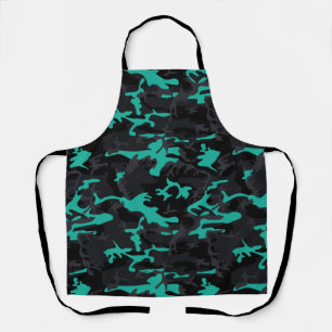 Teal Highlights Camo Apron