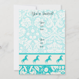 Teal Horse Invitation