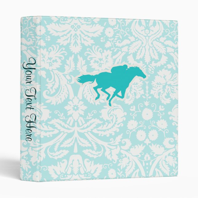 Teal Horse Racing Binder (Front/Spine)