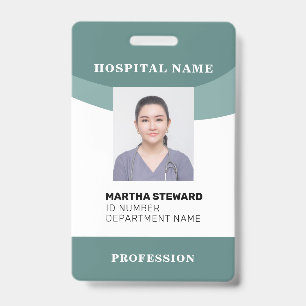 Teal Hospital Nurse Medical Employee Photo Company Badge