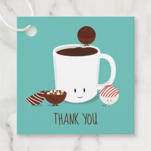 Teal Hot Chocolate Bomb Party Favour Tags