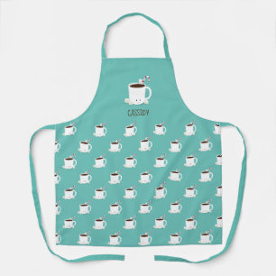 Teal Hot Chocolate Hot Cocoa Name Apron