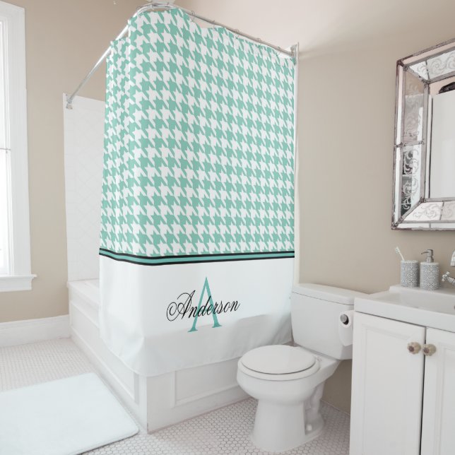 Teal Houndstooth Monogram   (In Situ)