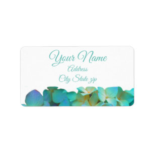 Teal   Hydrangea Wedding collection Label