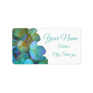 Teal   Hydrangea Wedding collection Label