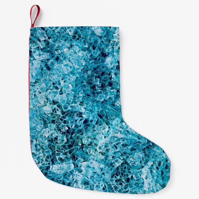 Teal illustration small christmas stocking (Front)
