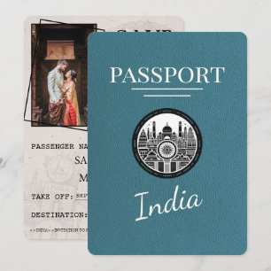 Teal India Passport Save The Date