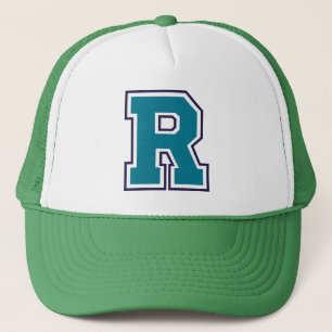 Teal Initial "R" Trucker Hat